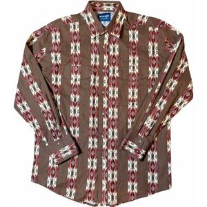 Wrangler Tribal Pearl Snap Western Shirt Mens Large